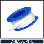 Cinta de polietetrafluoroetileno (PTFE) de alta densidad, utilizada principalmente como sellador en roscas de todo tipo de tuberías:Hierro, acero, cobre, bronce, ligas de plástico etc. Las cintas de PTFE son muy plegables y se encajan con facilidad.